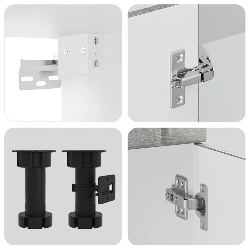 Ensemble de 11 meubles de cuisine Lucca Grey en panneaux de bois Sonoma