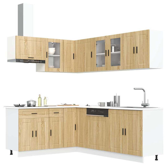 11-piece kitchen cabinet set Porto Sonoma oak wood-based material