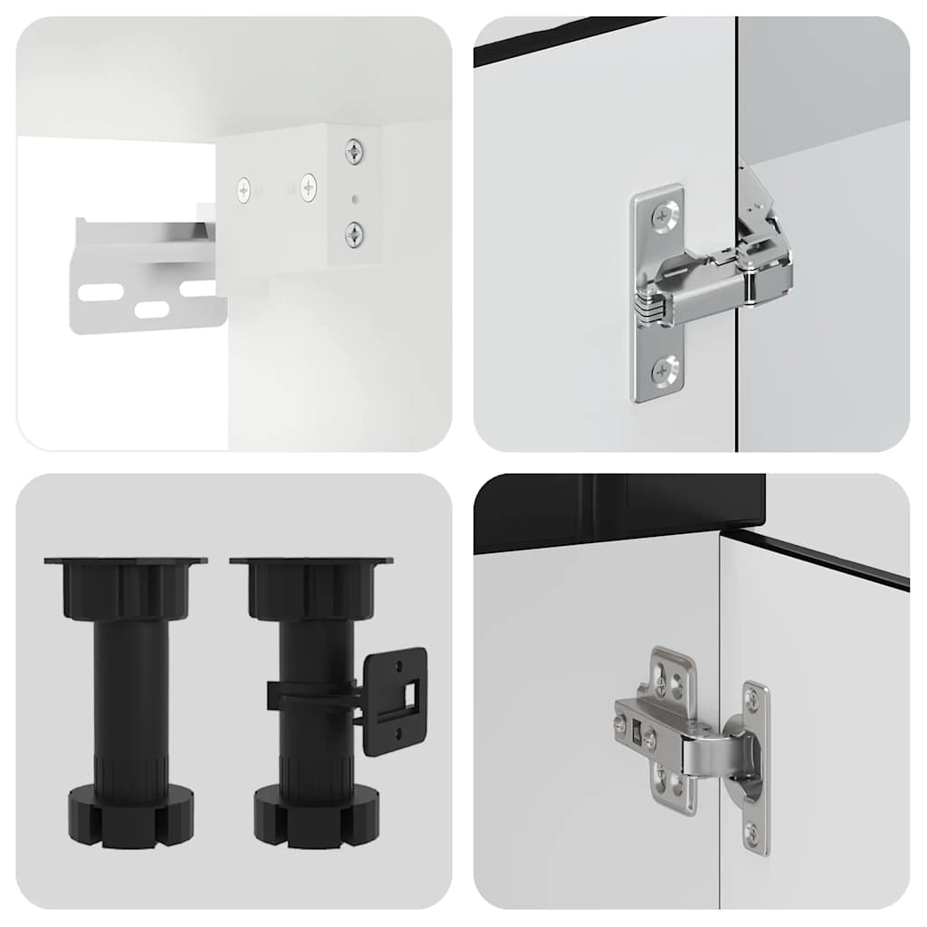 11-piece kitchen cabinet set Lucca Black wood-based panel