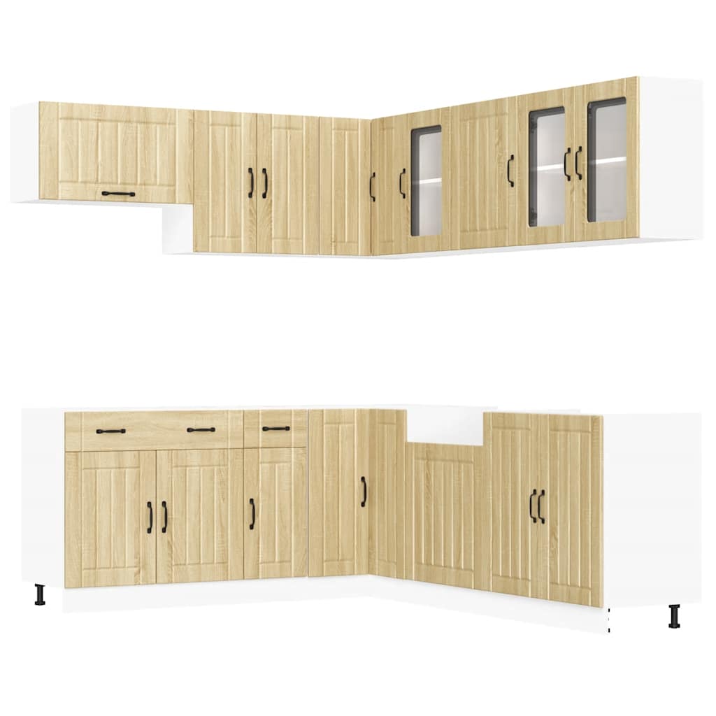 11-piece kitchen cabinet set Lucca Sonoma oak wood-based material