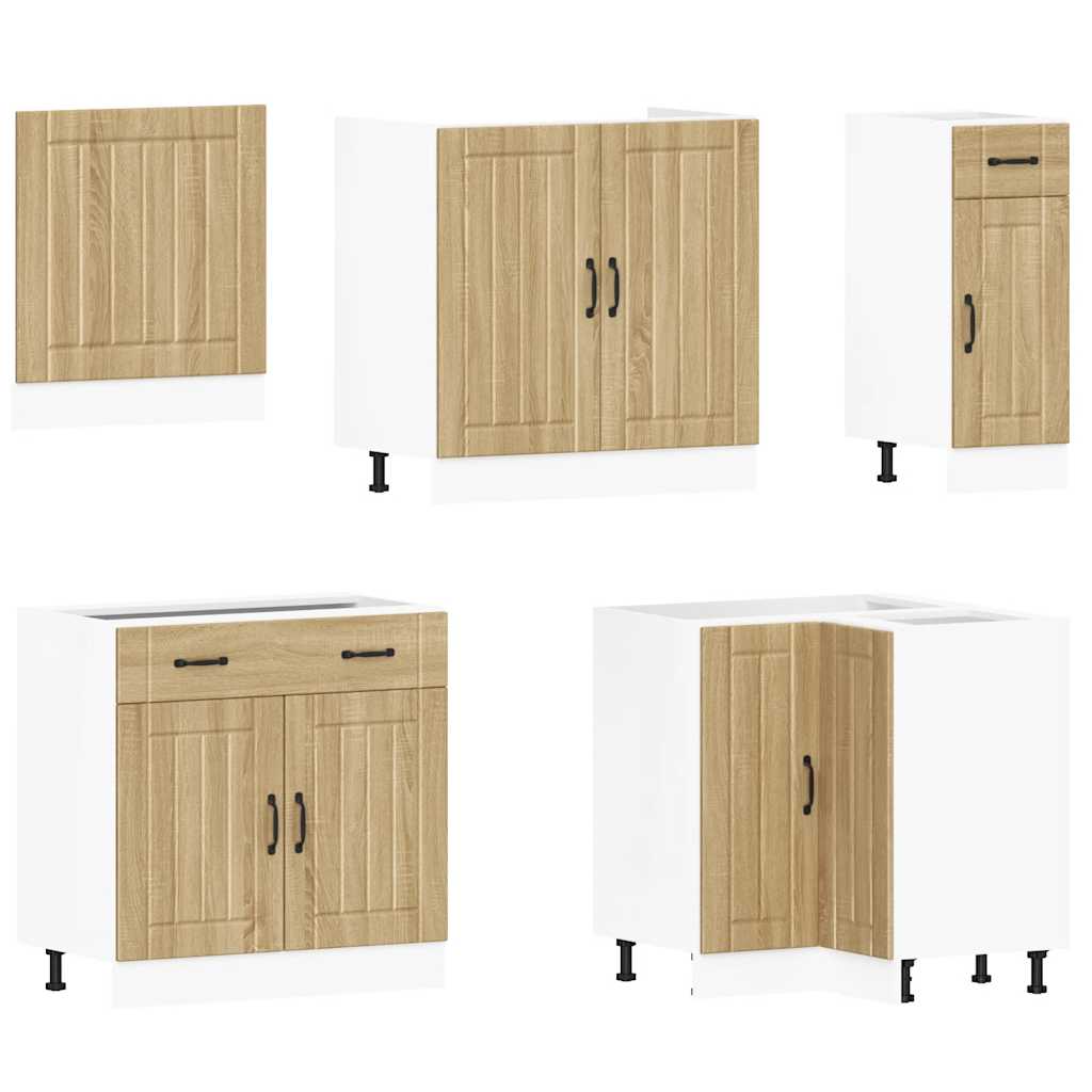 11-piece kitchen cabinet set Lucca Sonoma oak wood-based material