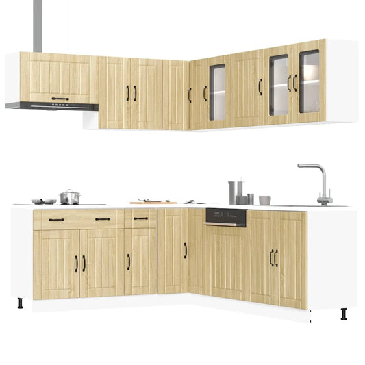 11-piece kitchen cabinet set Lucca Sonoma oak wood-based material