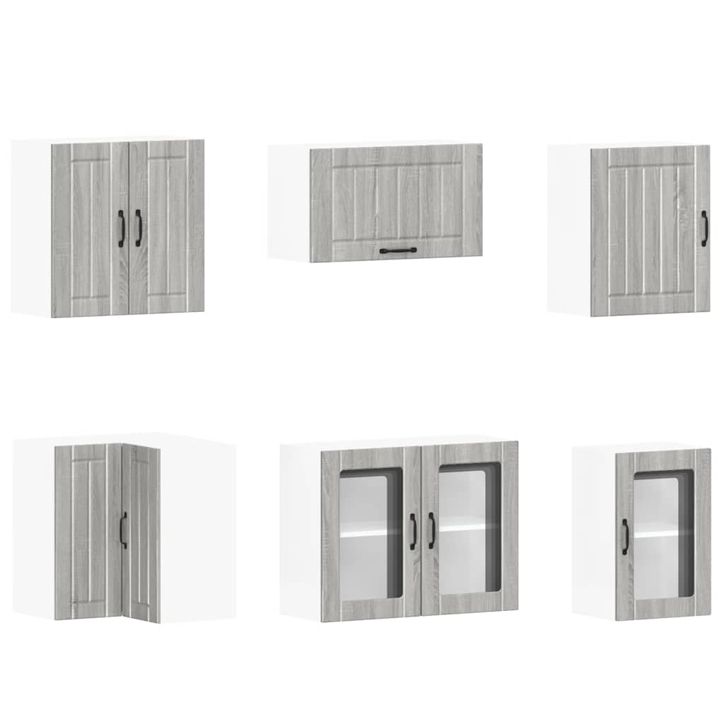 Ensemble de 11 meubles de cuisine Lucca Grey en panneaux de bois Sonoma