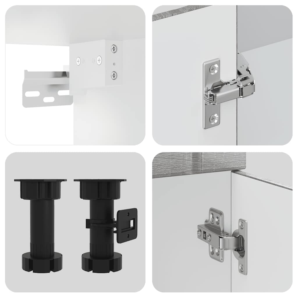 Ensemble de 11 meubles de cuisine Lucca Grey en panneaux de bois Sonoma