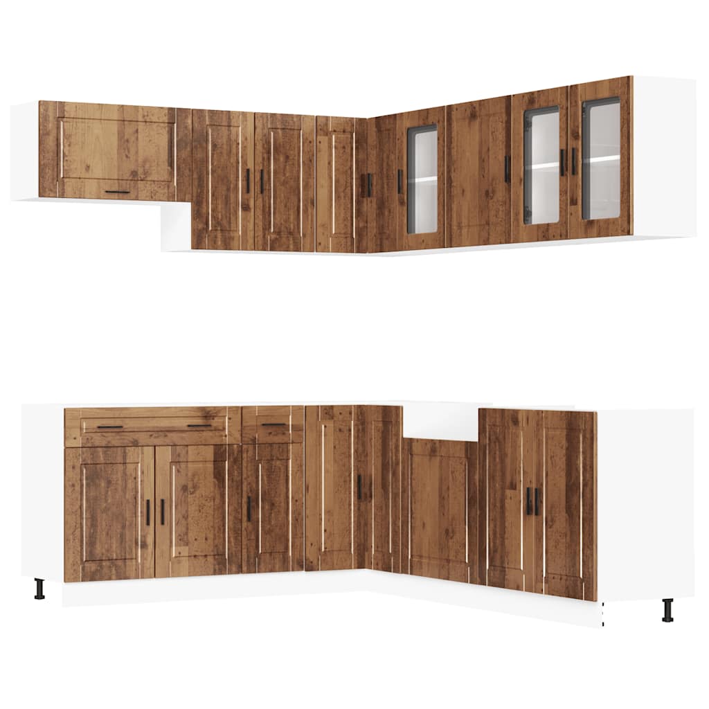 11-tlg. Küchenschrank-Set Porto Altholz-Optik Holzwerkstoff