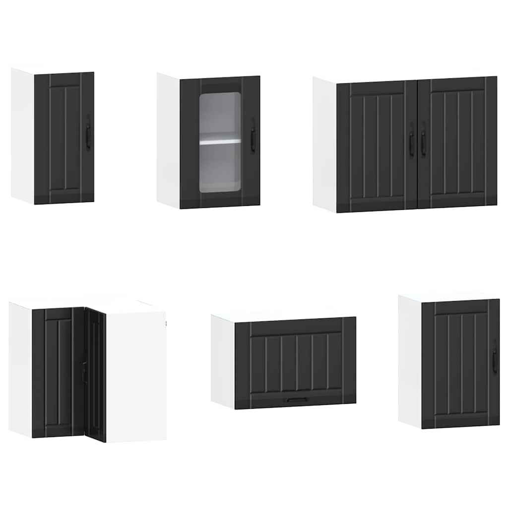 11-piece kitchen cabinet set Kalmar Black wood-based panel