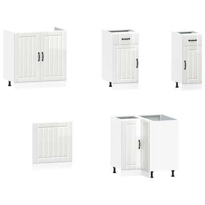 11-tlg. Küchenschrank-Set Kalmar Hochglanz-Weiß Holzwerkstoff