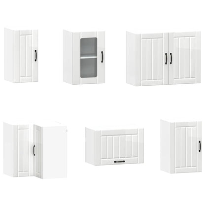 11-tlg. Küchenschrank-Set Kalmar Hochglanz-Weiß Holzwerkstoff