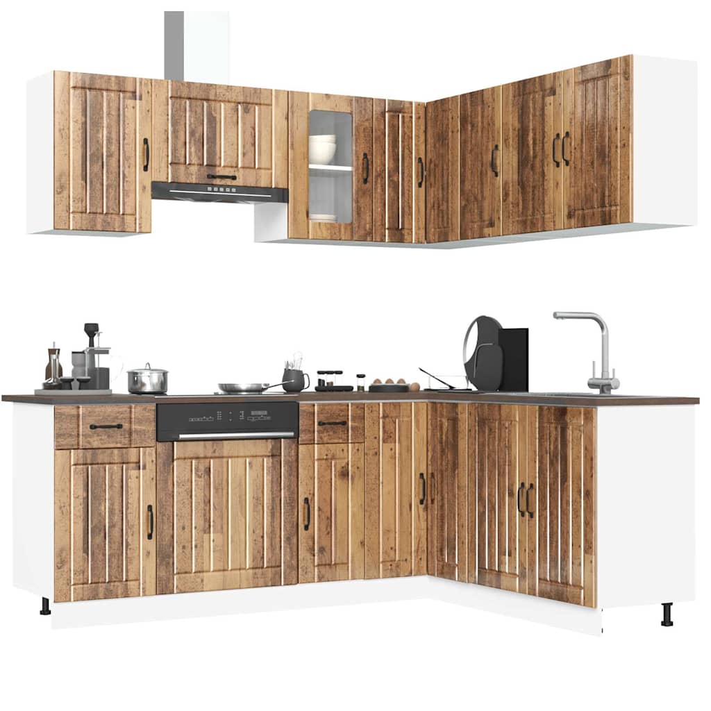 11-tlg. Küchenschrank-Set Kalmar Altholz-Optik Holzwerkstoff