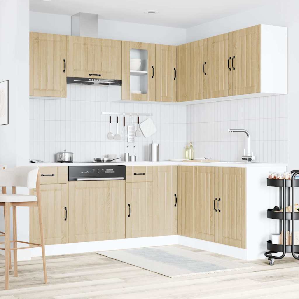 11-piece kitchen cabinet set Lucca Sonoma oak wood-based material