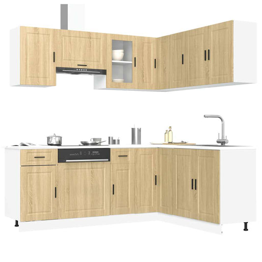 11-piece kitchen cabinet set Porto Sonoma oak wood-based material