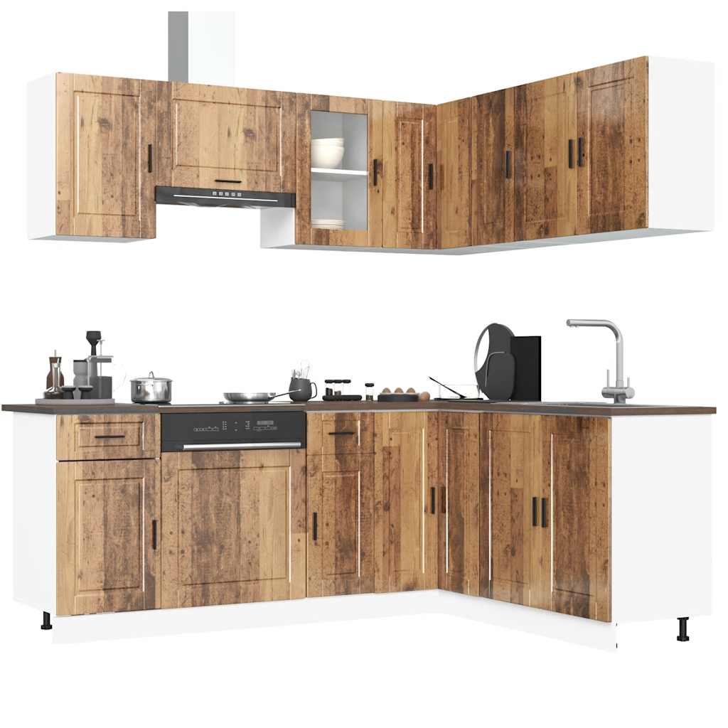 11-tlg. Küchenschrank-Set Porto Altholz-Optik Holzwerkstoff