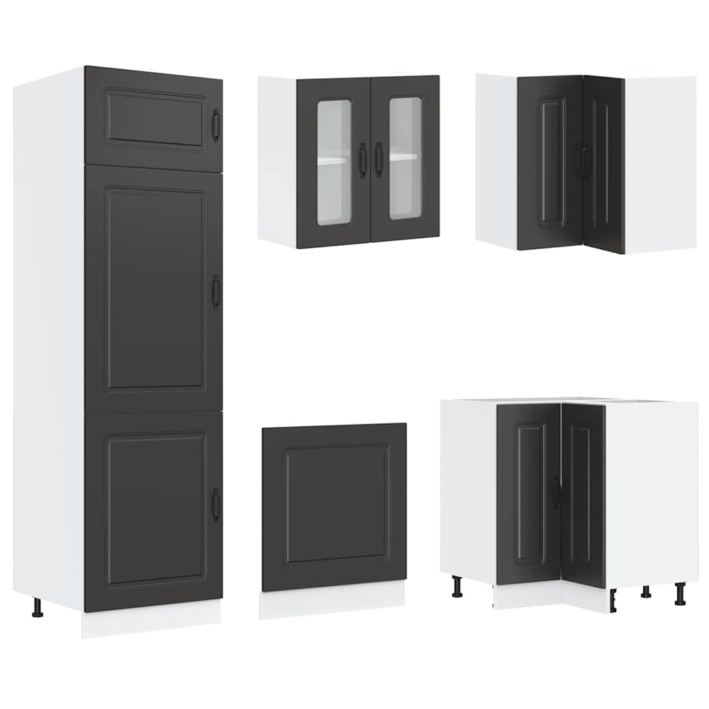 14-piece kitchen cabinet set Kalmar Black wood-based panel
