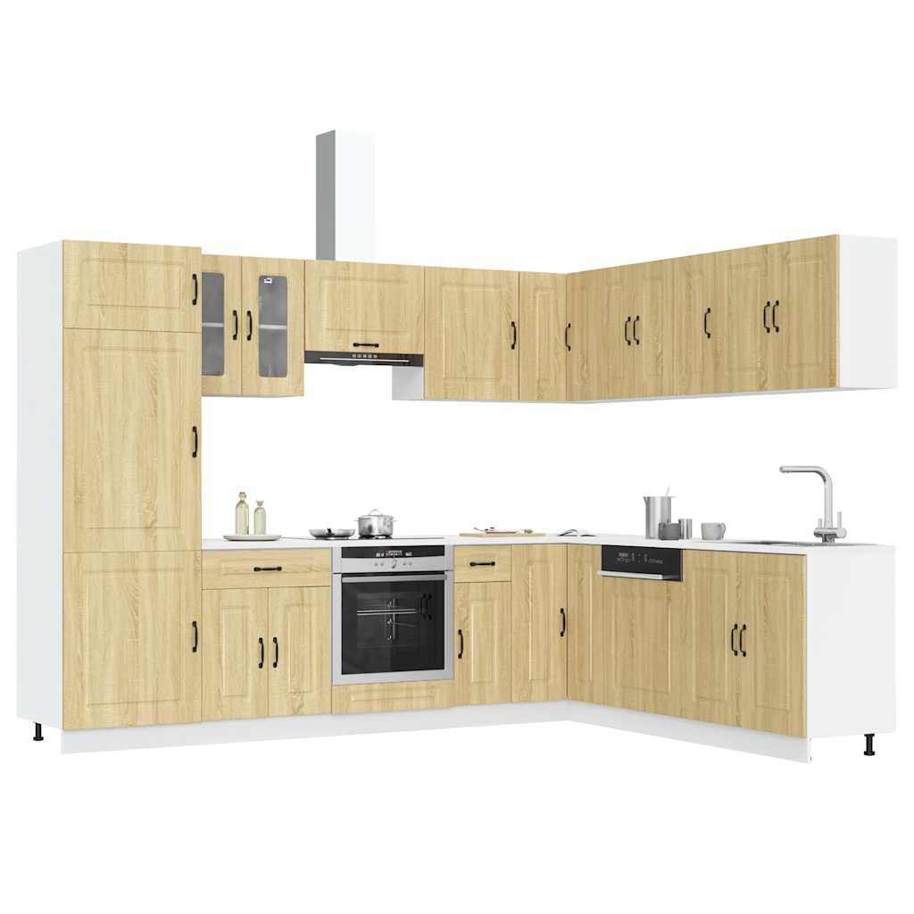 14-piece kitchen cabinet set Kalmar Sonoma oak wood-based material