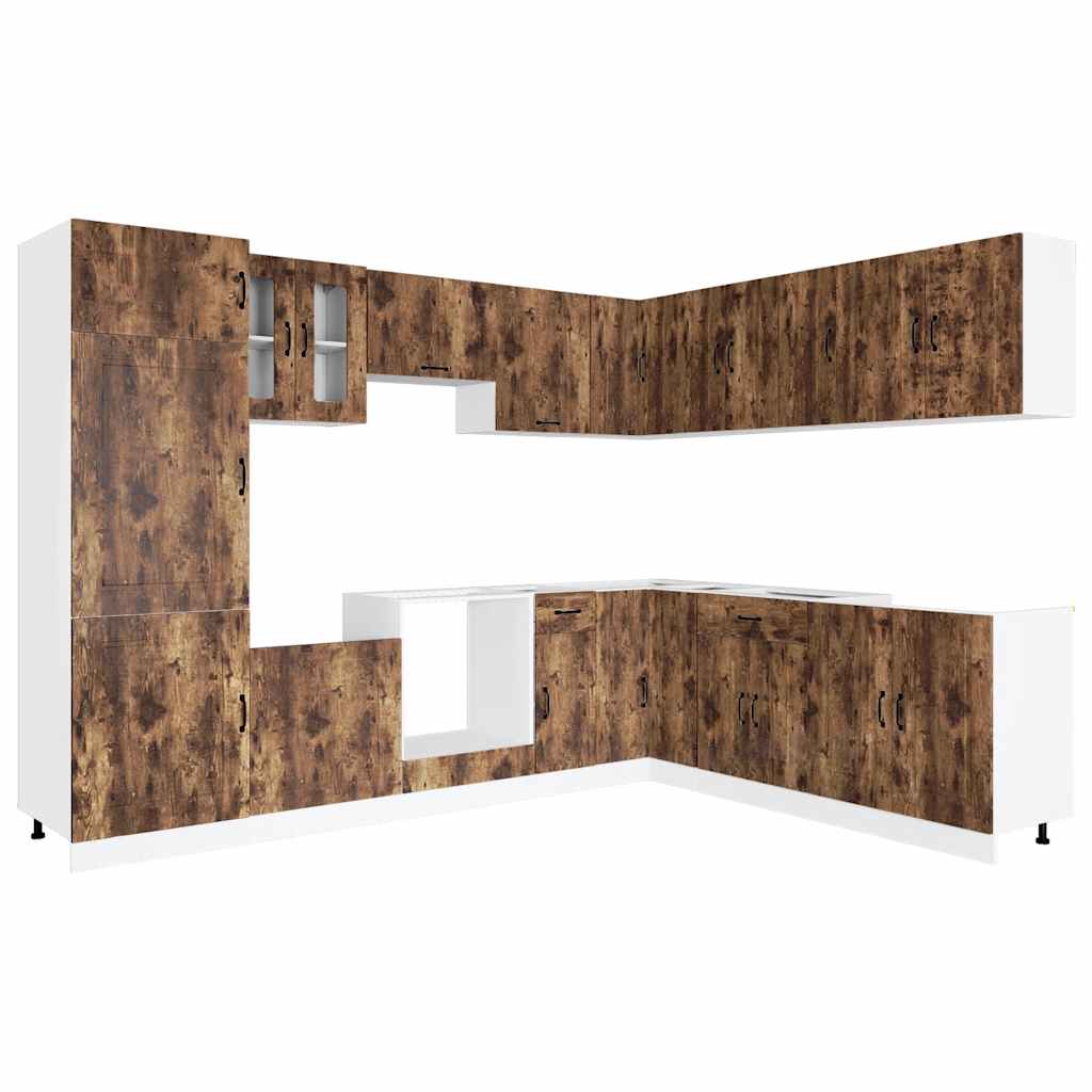 14-tlg. Küchenschrank-Set Kalmar Räuchereiche Holzwerkstoff