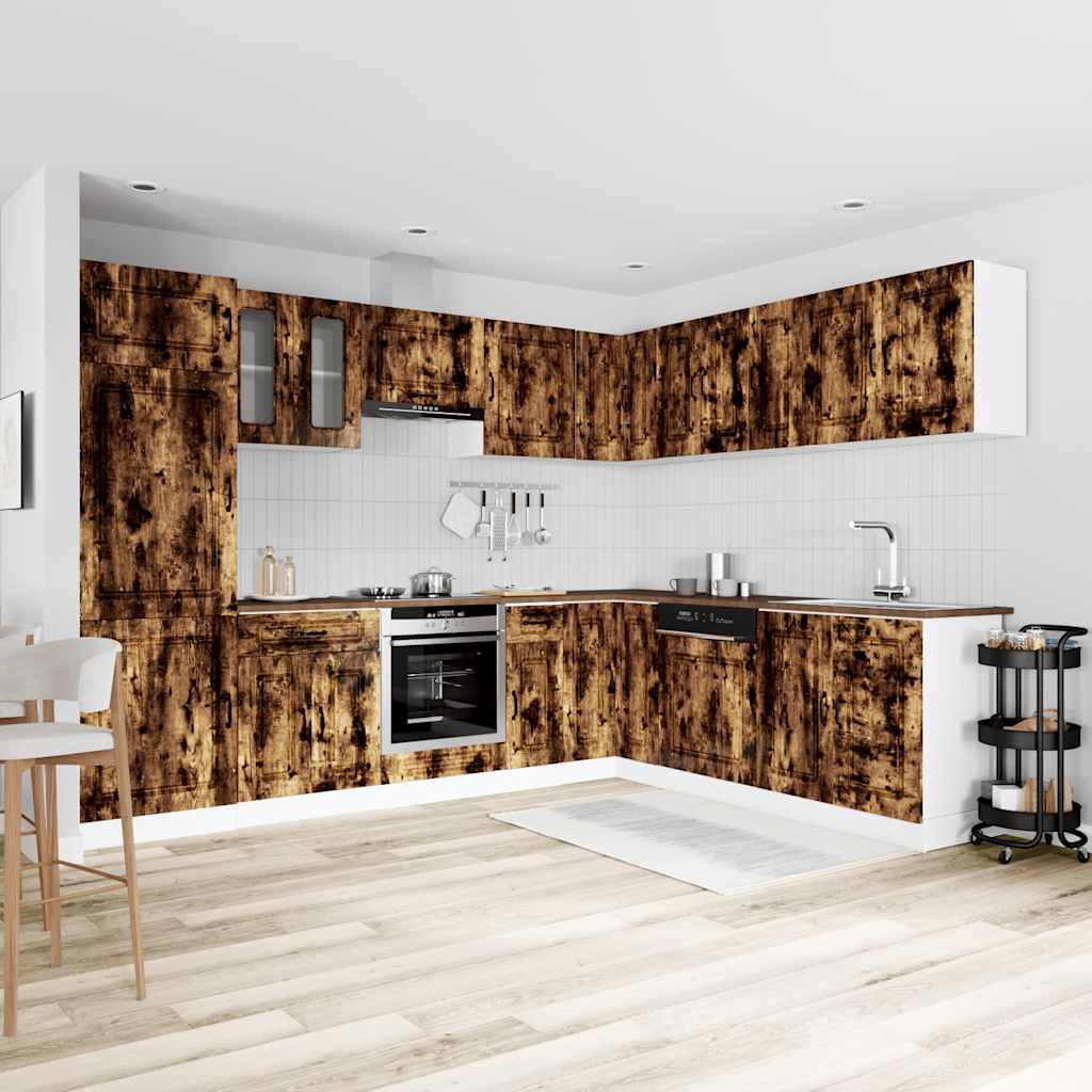 14-tlg. Küchenschrank-Set Kalmar Räuchereiche Holzwerkstoff
