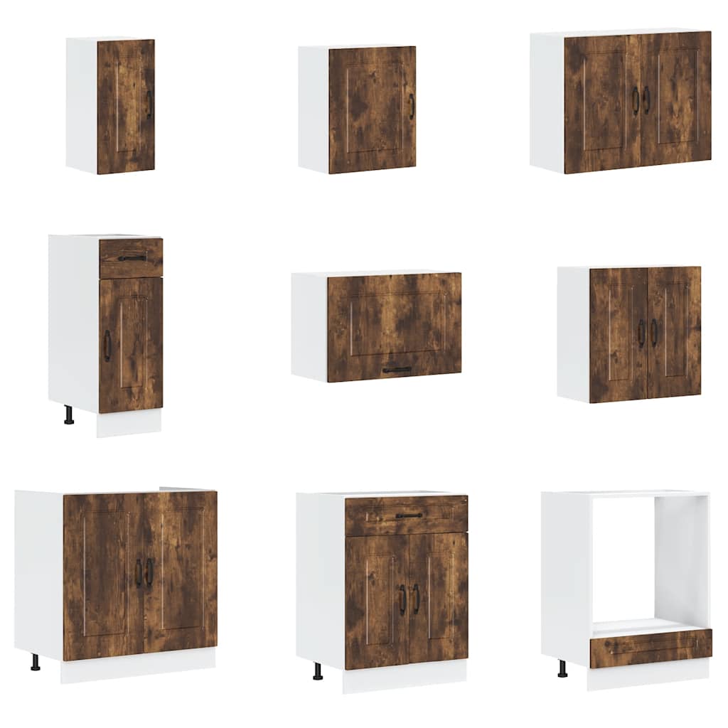 14-tlg. Küchenschrank-Set Kalmar Räuchereiche Holzwerkstoff