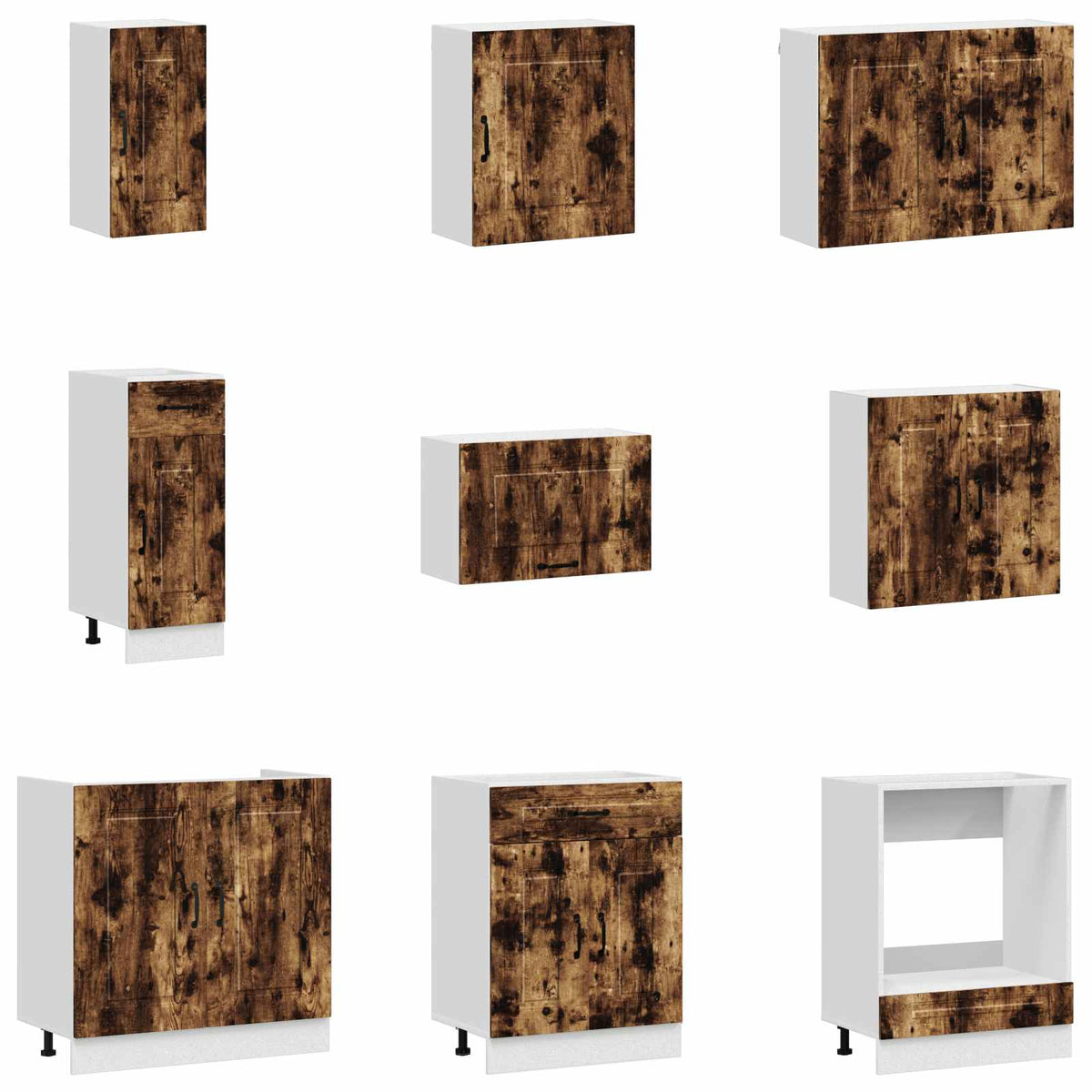 14-tlg. Küchenschrank-Set Kalmar Räuchereiche Holzwerkstoff