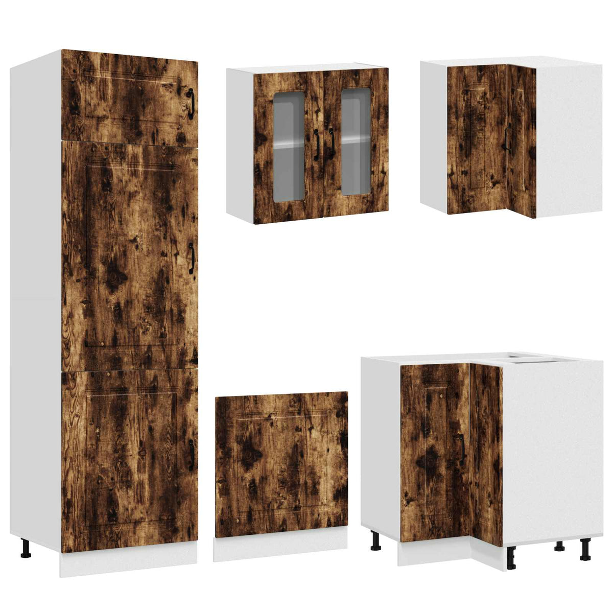 14-tlg. Küchenschrank-Set Kalmar Räuchereiche Holzwerkstoff