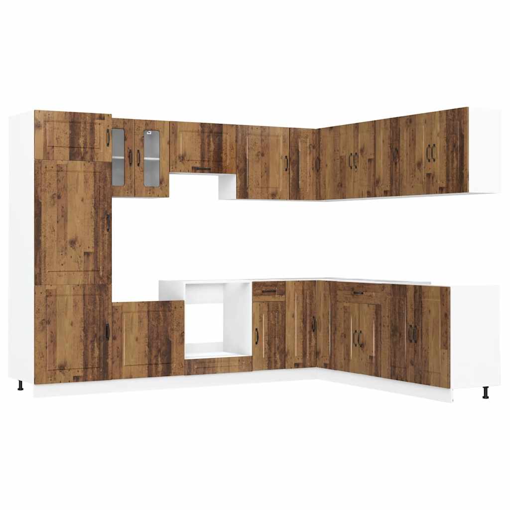 14-tlg. Küchenschrank-Set Kalmar Altholz-Optik Holzwerkstoff