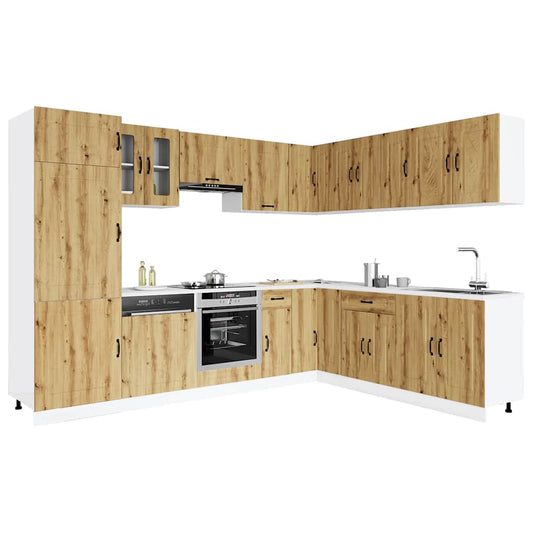 14-tlg. Küchenschrank-Set Kalmar Artisan-Eiche Holzwerkstoff