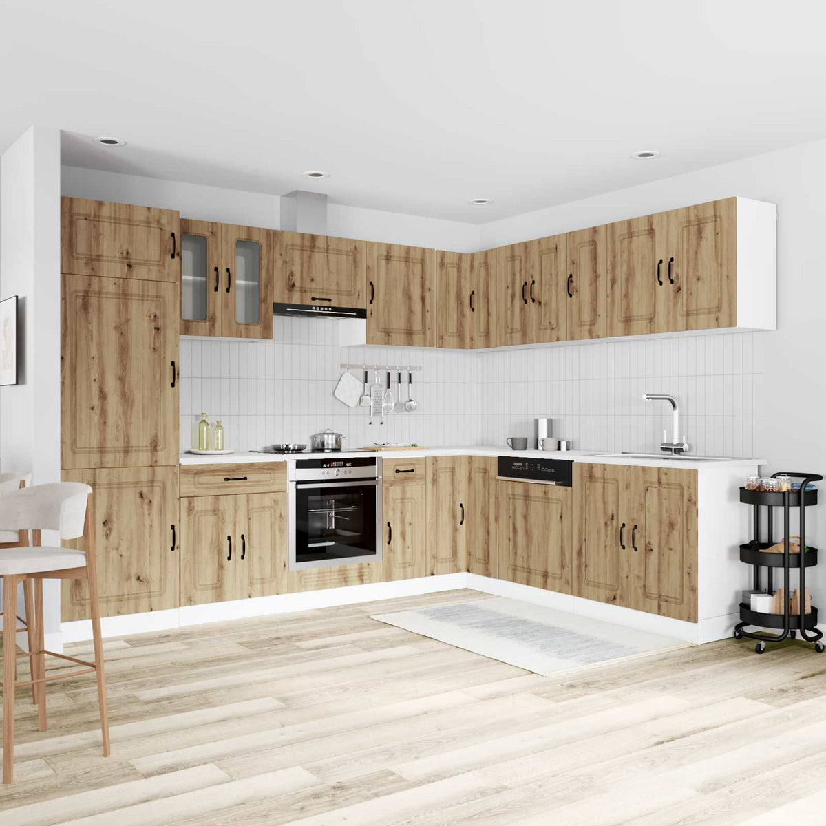 14-tlg. Küchenschrank-Set Kalmar Artisan-Eiche Holzwerkstoff