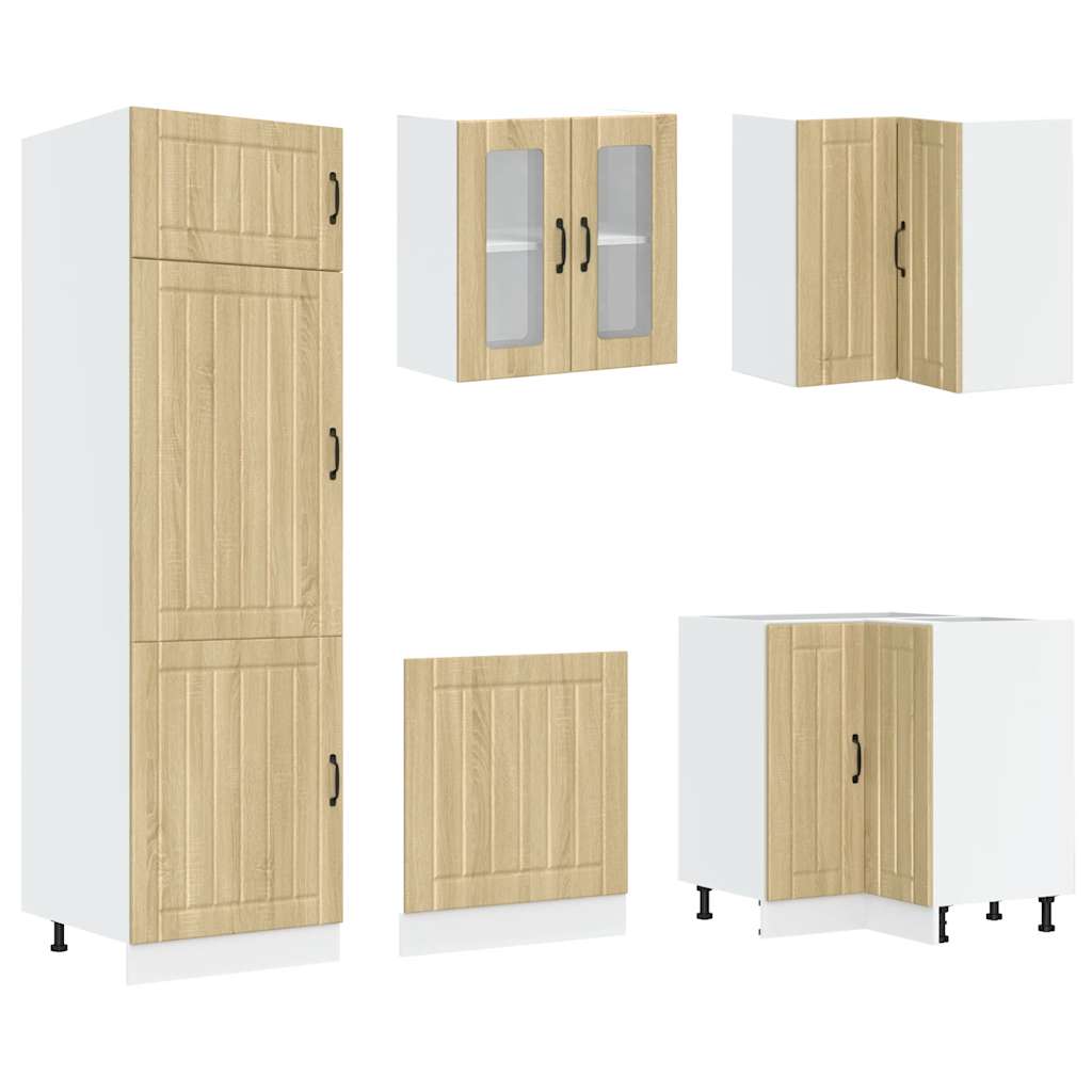 14-piece kitchen cabinet set Lucca Sonoma oak wood-based material