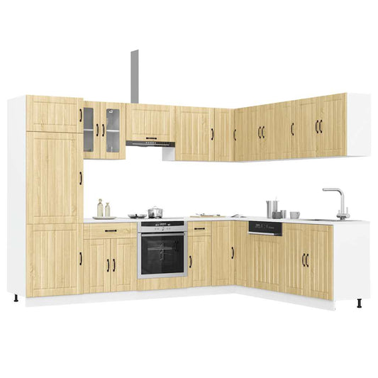14-piece kitchen cabinet set Lucca Sonoma oak wood-based material