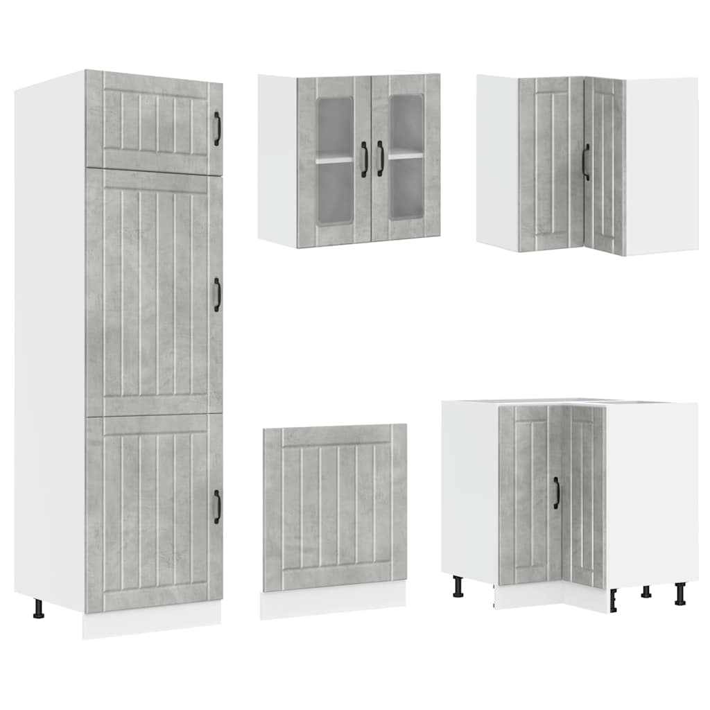 14-piece kitchen cabinet set Lucca concrete grey wood-based panel