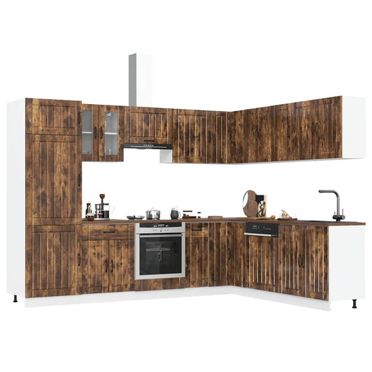 14-piece kitchen cabinet set Lucca smoked oak wood material