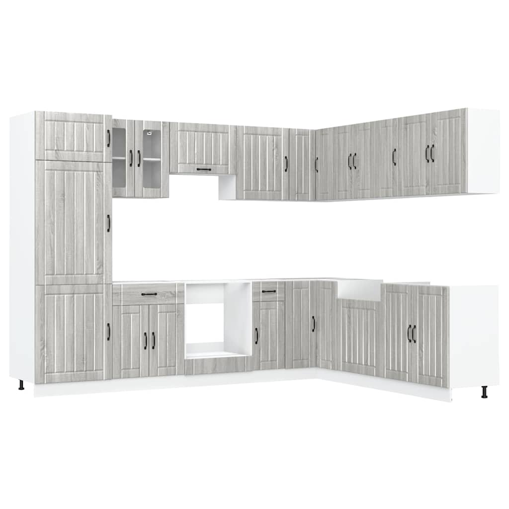 14-piece kitchen cabinet set Lucca Grey Sonoma wood-based material