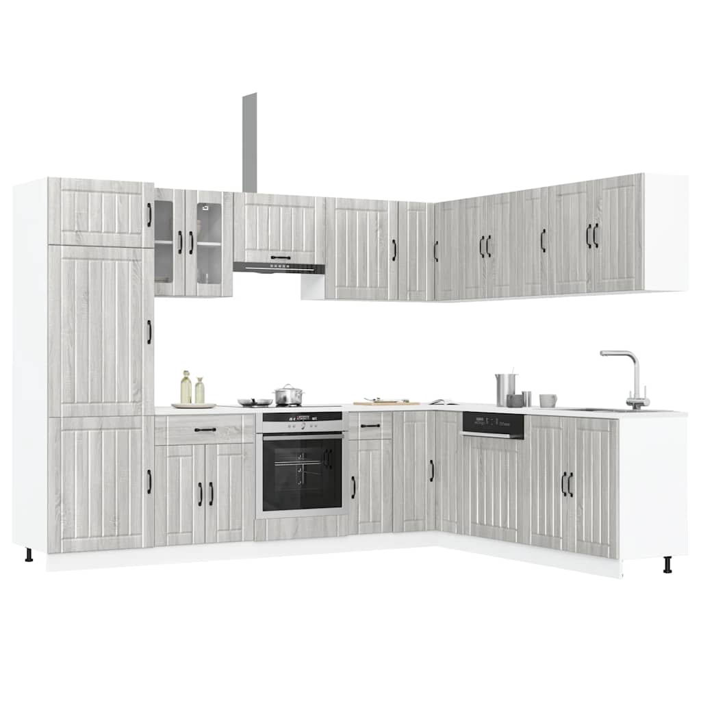 14-piece kitchen cabinet set Lucca Grey Sonoma wood-based material