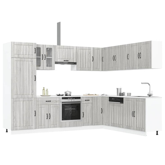 14-piece kitchen cabinet set Lucca Grey Sonoma wood-based material