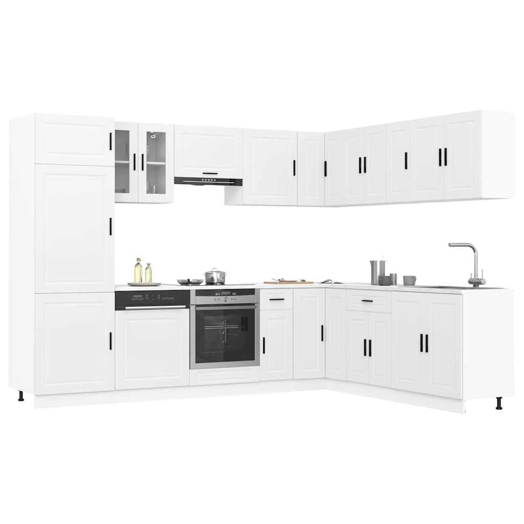 14-tlg. Küchenschrank-Set Porto Weiß Holzwerkstoff