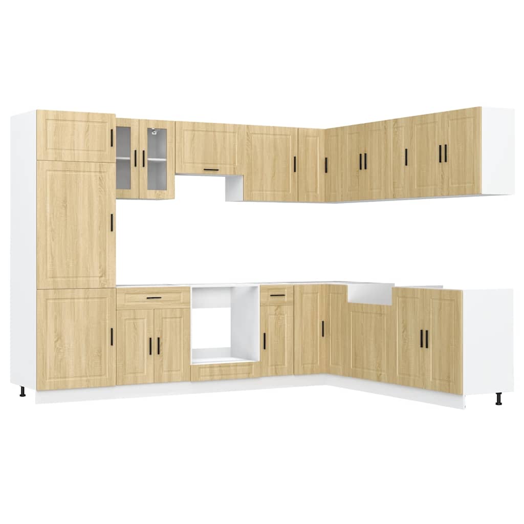 14-piece kitchen cabinet set Porto Sonoma oak wood-based material