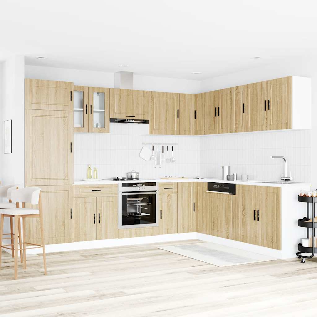 14-piece kitchen cabinet set Porto Sonoma oak wood-based material