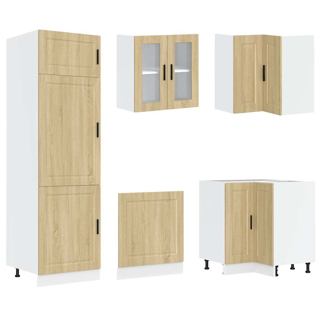 14-piece kitchen cabinet set Porto Sonoma oak wood-based material