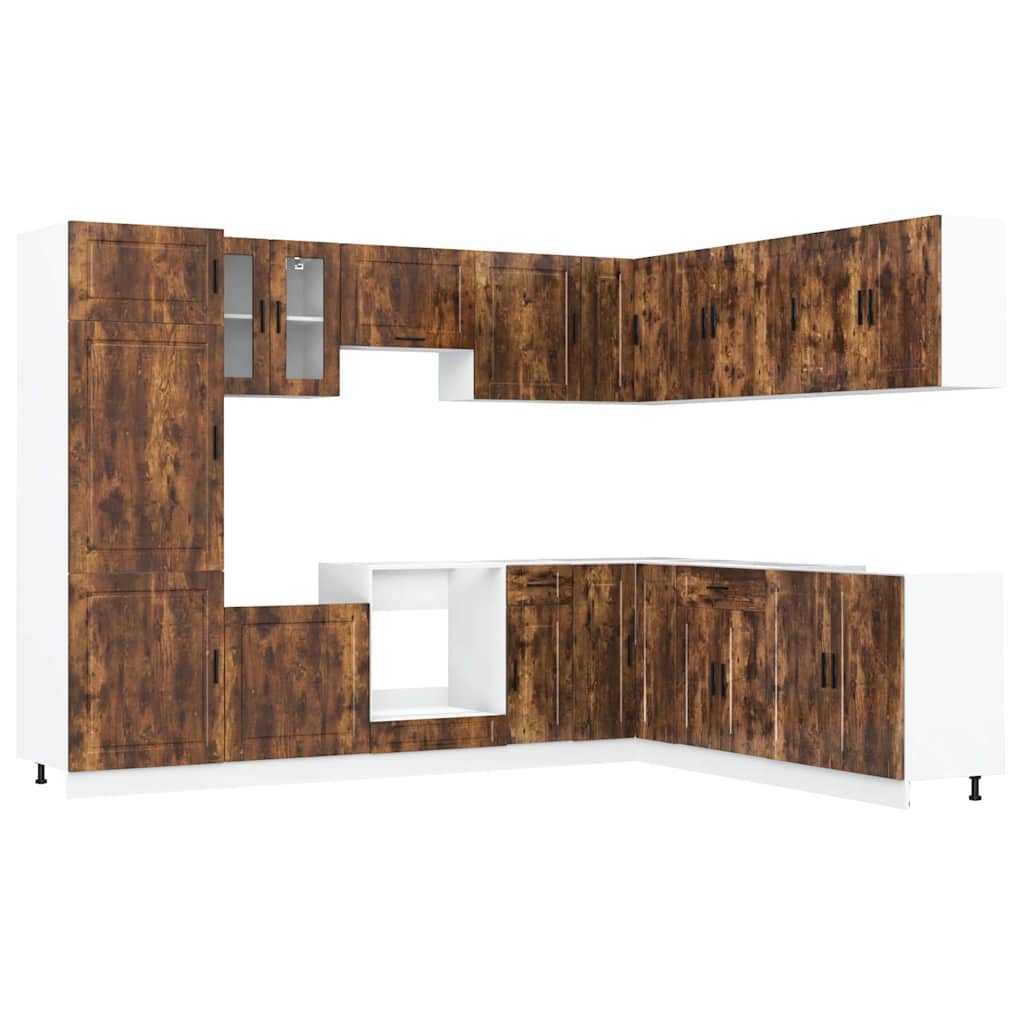 14-tlg. Küchenschrank-Set Porto Räuchereiche Holzwerkstoff