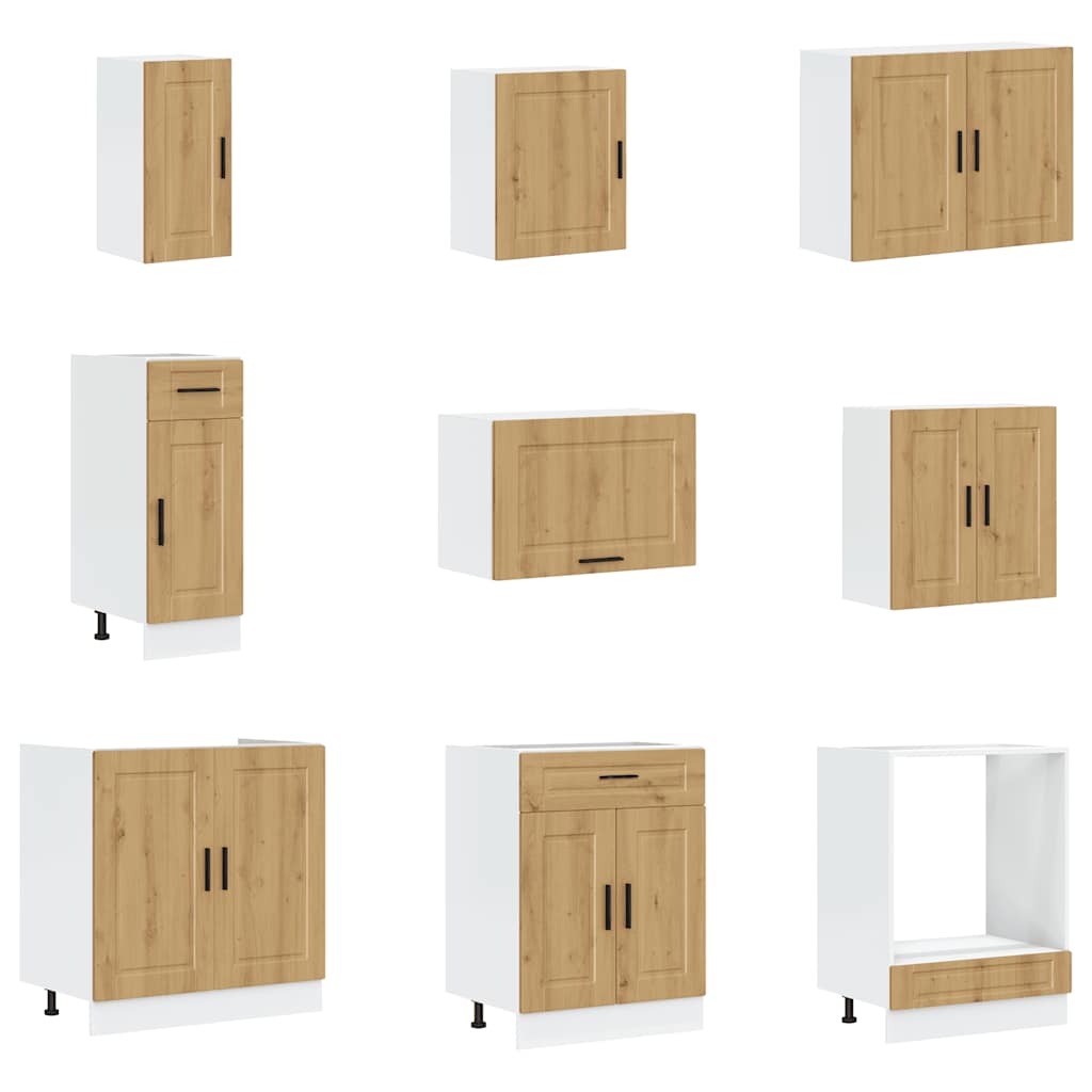 14-tlg. Küchenschrank-Set Porto Artisan-Eiche Holzwerkstoff