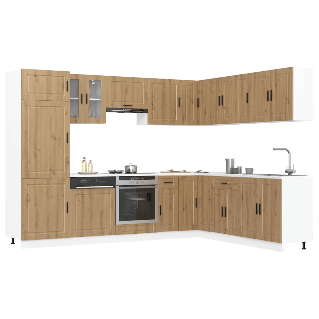 14-tlg. Küchenschrank-Set Porto Artisan-Eiche Holzwerkstoff