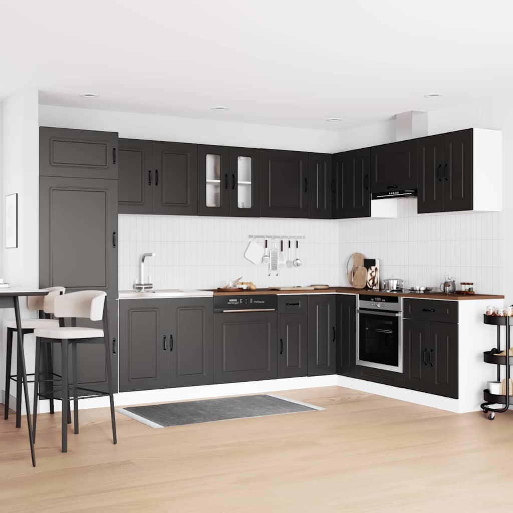 Küchenschrank Kalmar Schwarz 80 x 46 x 81.5 cm Holzwerkstoff
