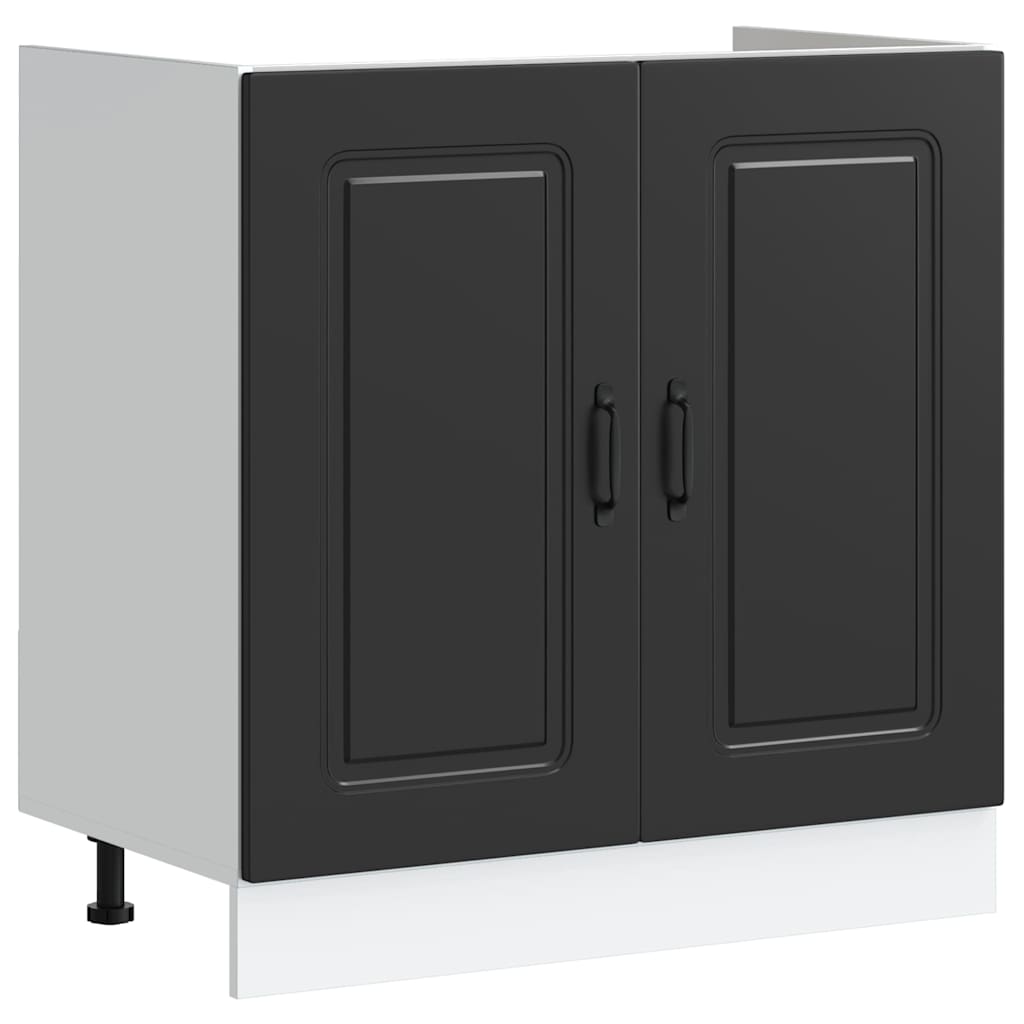Küchenschrank Kalmar Schwarz 80 x 46 x 81.5 cm Holzwerkstoff