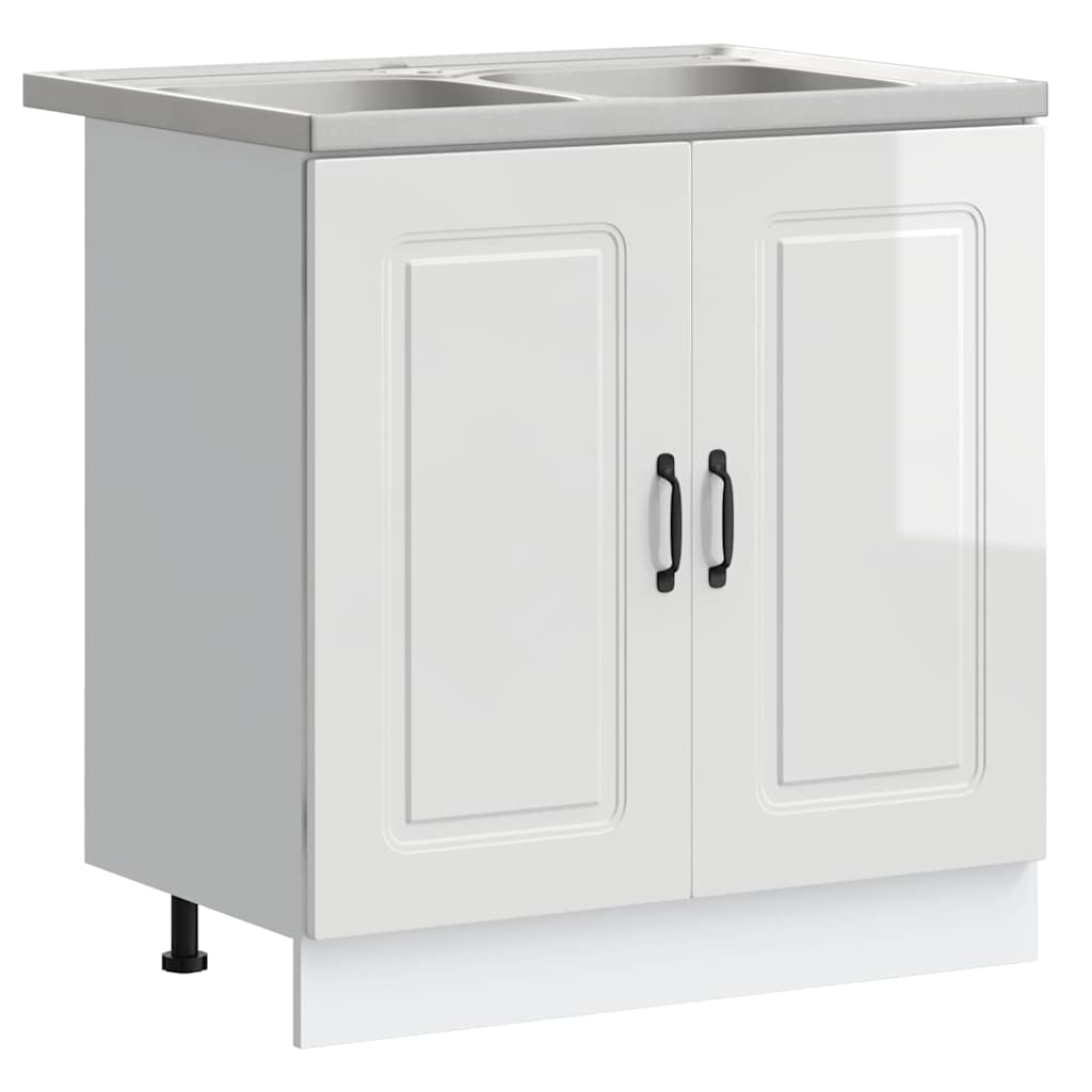 Küchenschrank mit Tür Kalmar Glänzend Weiß 80 x 46 x 81.5 cm