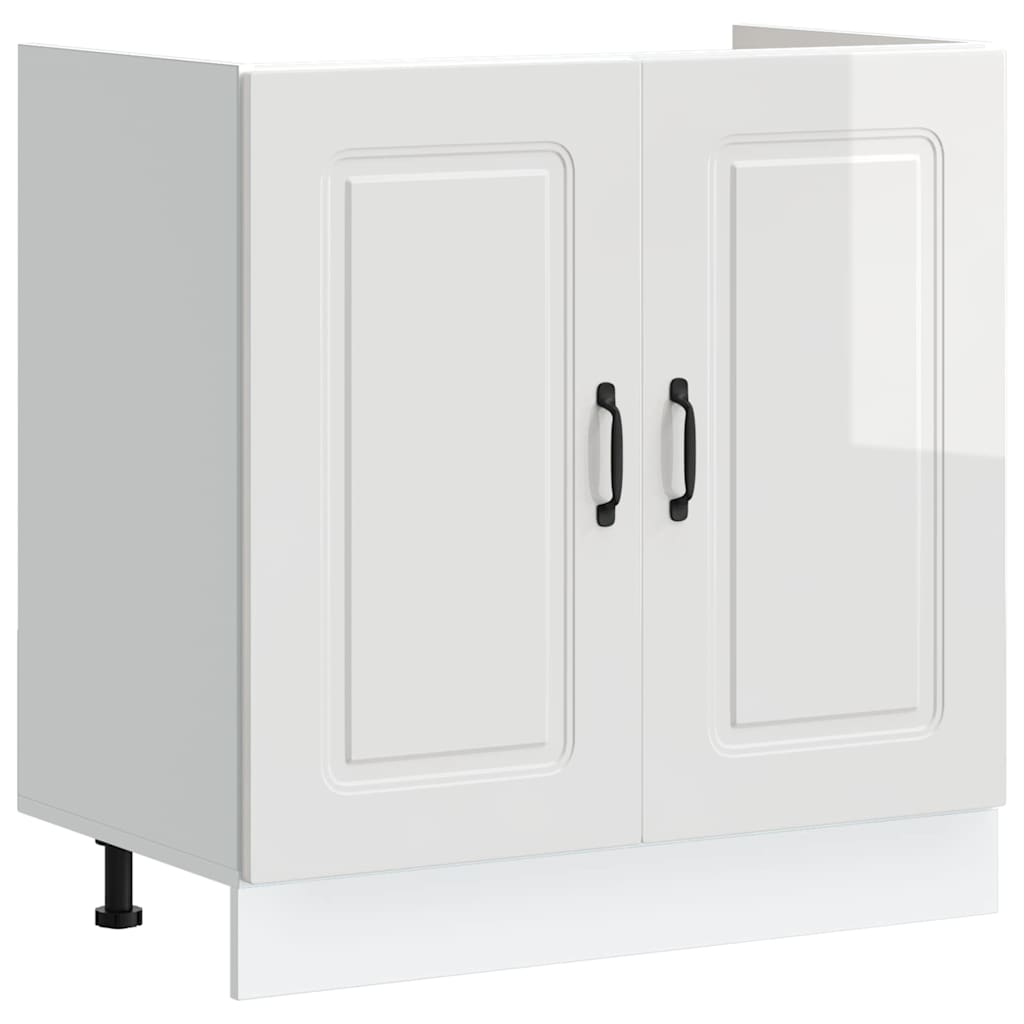 Küchenschrank mit Tür Kalmar Glänzend Weiß 80 x 46 x 81.5 cm