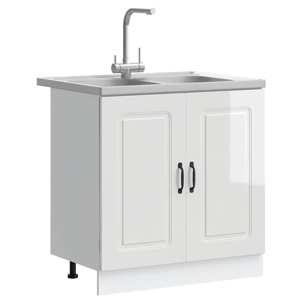 Küchenschrank mit Tür Kalmar Glänzend Weiß 80 x 46 x 81.5 cm