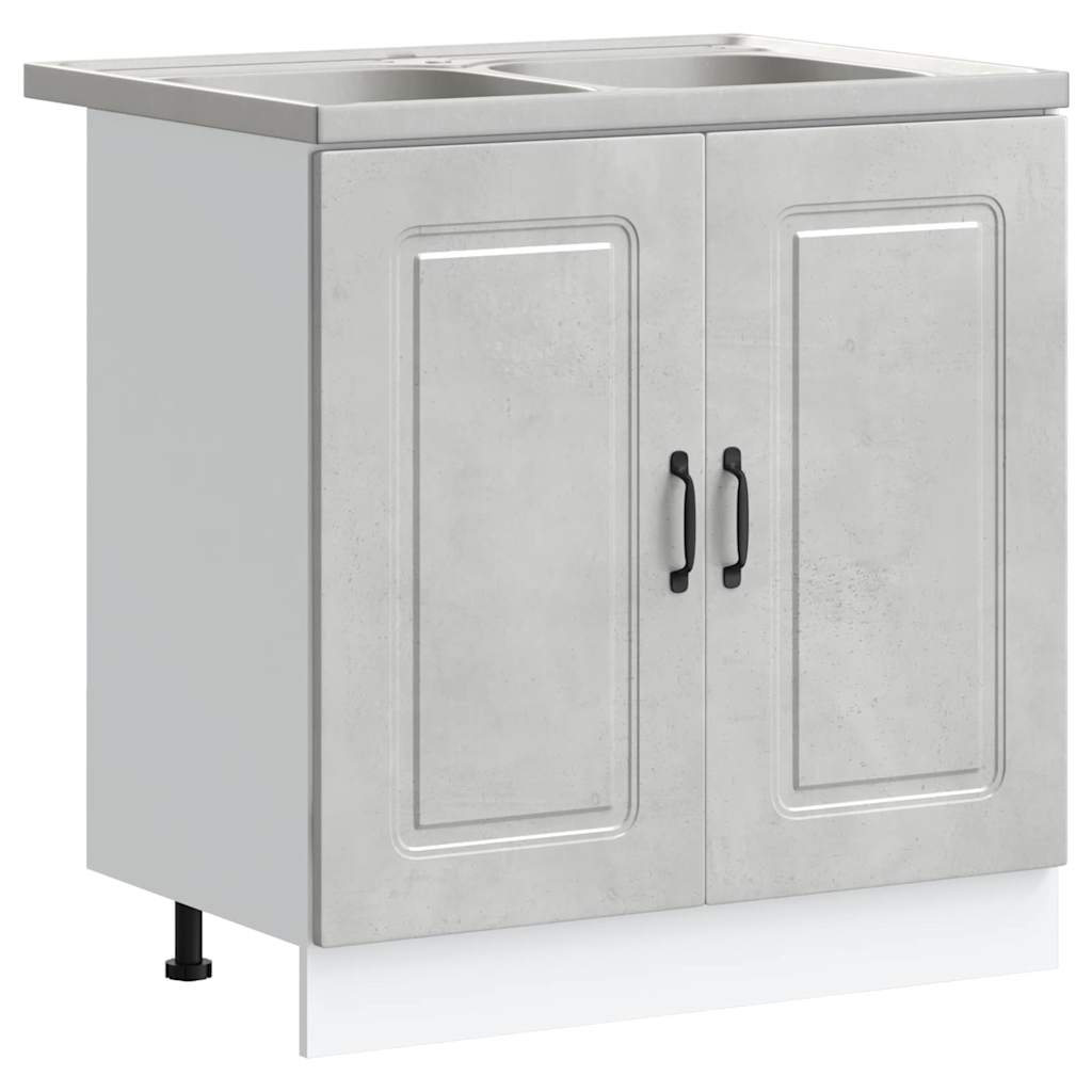 Küchenschrank Kalmar Beton Grau 80 x 46 x 81.5 cm Holzwerkstoff