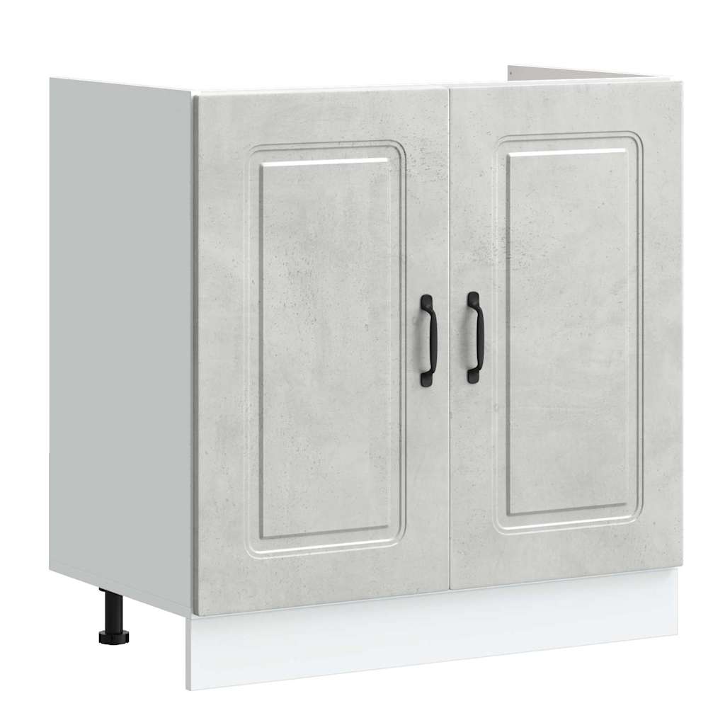 Küchenschrank Kalmar Beton Grau 80 x 46 x 81.5 cm Holzwerkstoff