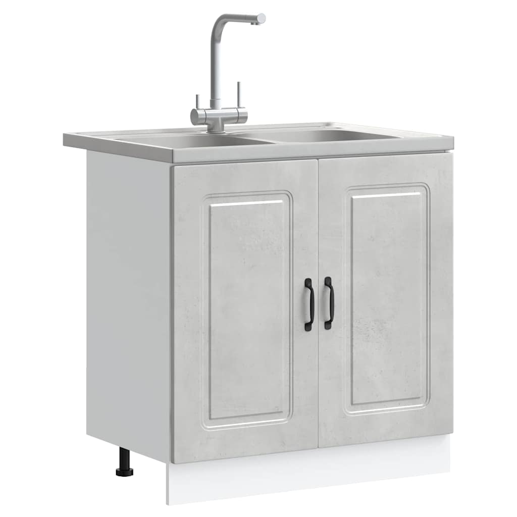 Küchenschrank Kalmar Beton Grau 80 x 46 x 81.5 cm Holzwerkstoff