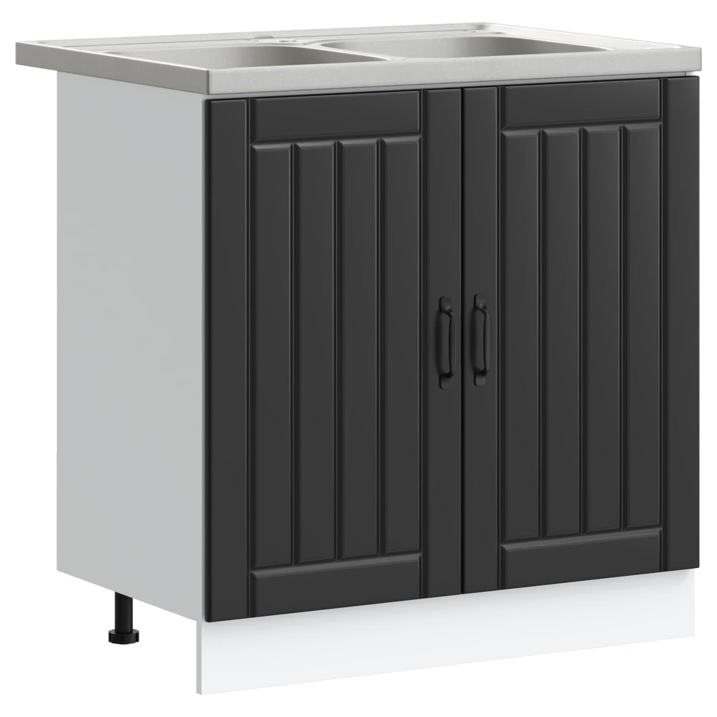 Waschbecken-Unterschrank Lucca 2 pcs Schwarz Holzwerkstoff