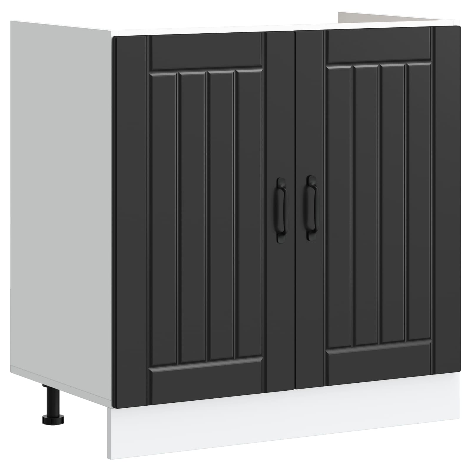 Waschbecken-Unterschrank Lucca 2 pcs Schwarz Holzwerkstoff